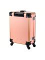 LED Makeup Case Cosmetic Train Table W/6 LED Lights & Rolling Wheels & Mirror