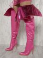 Ladies' Fashionable Pink Over-The-Knee Boots
