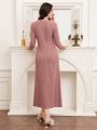 SHEIN Mulvari Women's Ribbed Long Sleeve Bodycon Dress