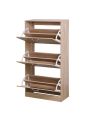 Particle Board 3-Drawer Shoe Storage Cabinet, 3-Tier Wood Shoe Rack Storage Organizer for Entryway Wood