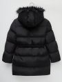 SHEIN Kids CHARMNG Big Girls' Mid-length Quilted Coat, Warm And Versatile, Winter