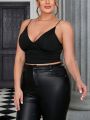 SHEIN Privé Plus Size Cropped Pleated Cami Top