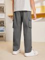 SHEIN Tween Boy Casual And Comfortable Solid Color Cargo Pants