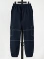 SHEIN Kids HYPEME Boys' Casual, Comfortable And Loose Cargo Pocket Pants