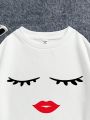 Teen Girls' Casual Printed Long Sleeve Round Neck Sweatshirt Suitable For Autumn And Winter