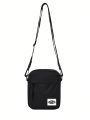 HELLFUNCO Street Style Men'S Crossbody Bag With Letter Tag And Printed Pattern