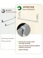 SHEIN Basic living 1PC White Single Rod Towel Rack Cabinet Door Back Type Hanging Rack Non-punched Towel Rod