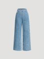 Tween Girls' Flared Jeans With Frayed Hem
