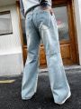 Manfinity Hypemode Men's Wide Leg Loose Fit Denim Jeans With Stone Wash