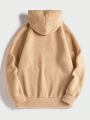 Men Kangaroo Pocket Drawstring Teddy Hooded Lounge Sweatshirt