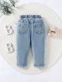 Casual And Cute Baby Boy's Bear Patch Denim Pants
