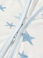 Cozy Cub 1pc Blue Five-Pointed Star Printed Sleeveless Sleep Sack With Rounded Bottom