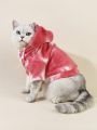 PETSIN Red And White Tie-dye Pet Jacket For Fall And Winter
