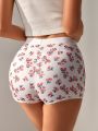 Ladies' Valentine'S Day Small Floral Print Stretch Hipster Panties