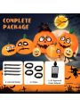 Gymax 9.5FT Long Halloween Inflatable Pumpkin & Black Cat Yard Decor w/ LED Lights