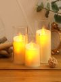 1pc LED Flameless Candle, Candle Shaped Decorative Night Light For Home Decor