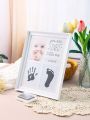 Newborn Baby Handprint And Footprint Growth Record Commemorative Photo Frame, Baby Photography Props, One Month/one Hundred Days/one Year Old Baby Gift