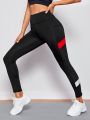 Yoga Future Colorblock Sports Leggings With Phone Pocket