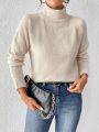 SHEIN Essnce Turtleneck Drop Shoulder Sleeve Pullover Sweater