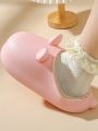 Women's Winter New Style Cute Korean Style Simple Thickened Warm Wear-resistant Heeled Slipper With Plush Soft And Comfortable Daily Indoor Outdoor Slides Shoes