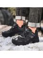 Men's Outdoor Hiking Shoes, New Style Warm Lined Winter Trekking Shoes, Fashionable, Designed For Outdoor Use