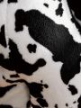 SHEIN Pregnant Women's Plush Cow Pattern Jumpsuit