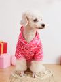 PETSIN 1pc Valentine's Day Pink Love Heart Pattern Hoodie For Pets