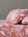 3pcs Fitted Sheet Set, 90gsm Brushed Microfiber, Plant & Floral Pattern - 1 Fitted Sheet + 2 Pillowcases
