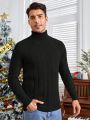 SHEIN Men's Solid Color Long Sleeve Turtleneck Sweater