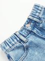 New Style Young Girls' Casual & Fashionable Distressed Washed Denim Straight Leg Pants With High-End Texture