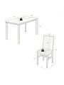 Dining Table Set for 4, Modern Kitchen Table and Chairs for 4, 5 Piece Dining Room Table Set Chairs for Small Spaces, Apartment, White