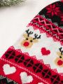 PETSIN Christmas Reindeer Fair Isle Pattern Red Pet Sweater