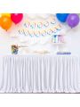 Table Skirt Pleated Ruffle Tablecloth For Wedding Birthday Party Baby Shower Table Decoration