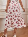 SHEIN Frenchy Women's Floral Printed Flowy Skirt