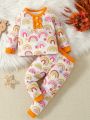 SHEIN Baby Girls' Soft Cartoon Home Suit