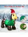 Gymax 4FT Long Christmas Inflatable Dachshund Dog Holiday Decoration w/ LED Lights