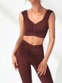 SHEIN Leisure Ruched Front Sports Set