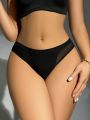 Solid Contrast Mesh Panty