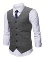 Extended Sizes Men's Plus Size Herringbone Suit Vest