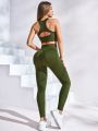 Hollow Out Detailing Crop Top And Leggings Sportswear Set