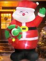 6FT Christmas Inflatable Santa Outdoor Yard Decorations, Blow up Santa Claus with Wreath Built-in LED Lights Outside Waterproof Xmas Decor for Garden Lawn Porch Holiday Party