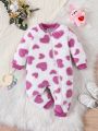 Infant And Boy Love Pattern Furry Fashion Jumpsuit