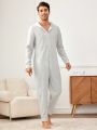Men'S Hooded Long Sleeve Jumpsuit Home Clothes