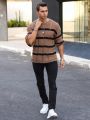 Manfinity Homme Men'S Color Block Striped Distressed Sweater