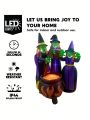 6 FT Tall Halloween Inflatable Three Witches Around Cauldron with Flame Light Inflatable Yard Decoration Blow Up Inflatables with Build-in LEDs for Halloween Party Indoor, Outdoor Decorations