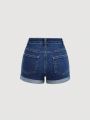 SHEIN Tween Girls' Spring Summer Boho Causal Ripped Roll Up Hem Denim Jeans Shorts,Summer Girls Clothes