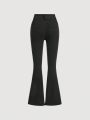 SHEIN Tween Girl's Black Y2k Style Minimalist Flare Jeans