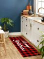 SHEIN Christmas Eve Themed Waterproof Anti-slip Living Room And Kitchen Carpet