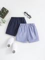 Baby Boys' Linen Textured Shorts Set For Spring/summer