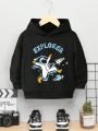 Boys' Casual Cartoon Pattern Hoodie Suitable For Autumn And Winter